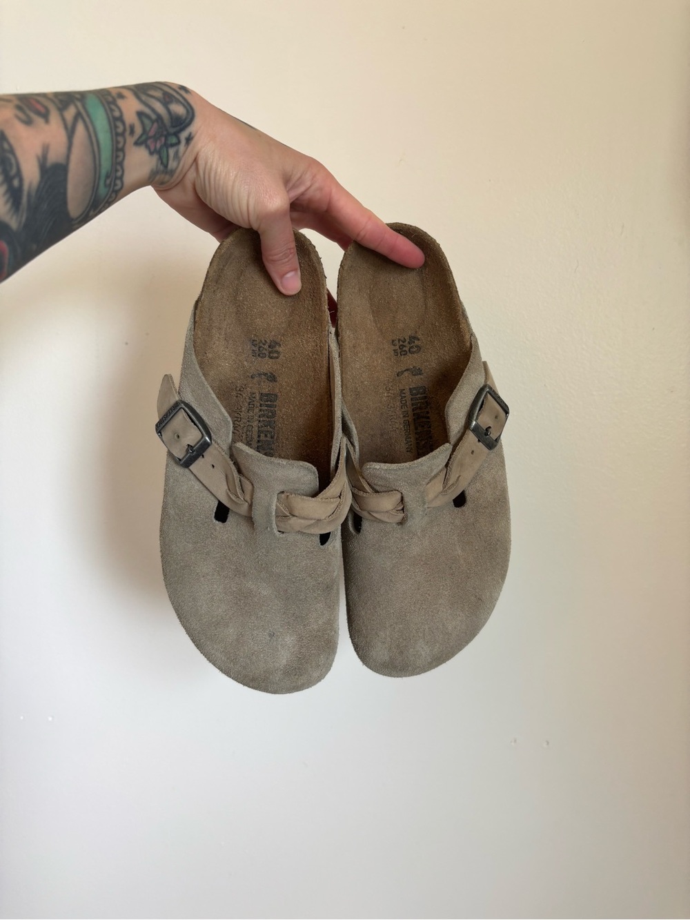 Birkenstock Boston Braided Clog In Taupe - Picture 2 of 7